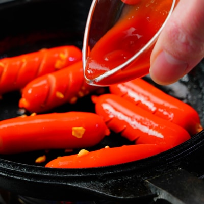 赤ウィンナーのケチャップ炒め