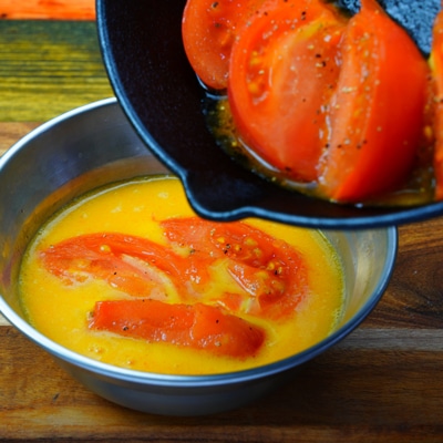 ごま油香る!トマトと卵の中華炒め