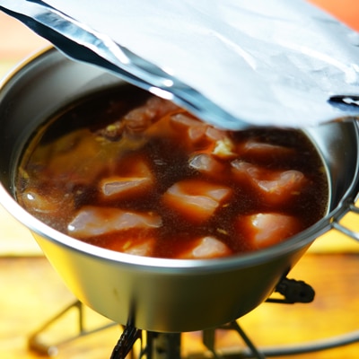 シェラカップで鶏胸肉の炊き込みご飯
