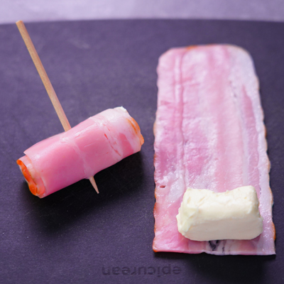 クリームチーズのベーコン焼き