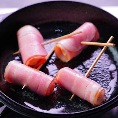 クリームチーズのベーコン焼き