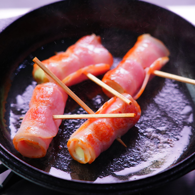 クリームチーズのベーコン焼き