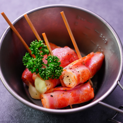 クリームチーズのベーコン焼き