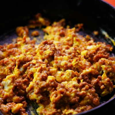 時短!豚ひき肉の卵炒め