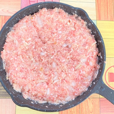 スキレットで作る！ドデカ味噌つくね