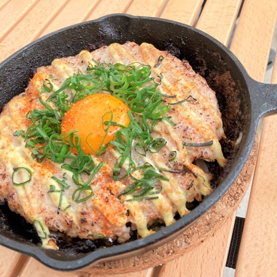 スキレットで作る！ドデカ味噌つくね