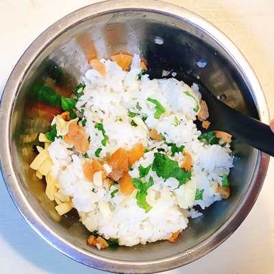 手毬ずし風!春の肉巻きおにぎり