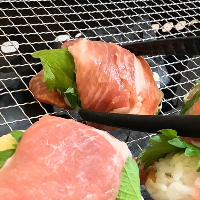 手毬ずし風!春の肉巻きおにぎり