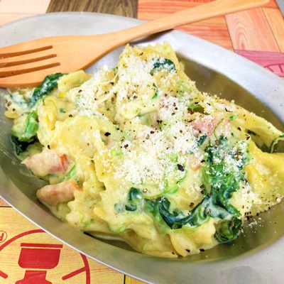 包丁いらずなグラタン風スパゲッティ