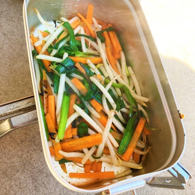 BBQの残り肉で!ユッケジャンスープ