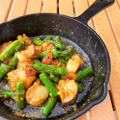 みそで作る！ホタテのガリバタ炒め