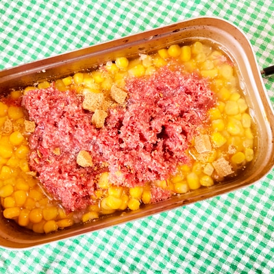 贅沢に!たっぷりコーン&コーンビーフご飯