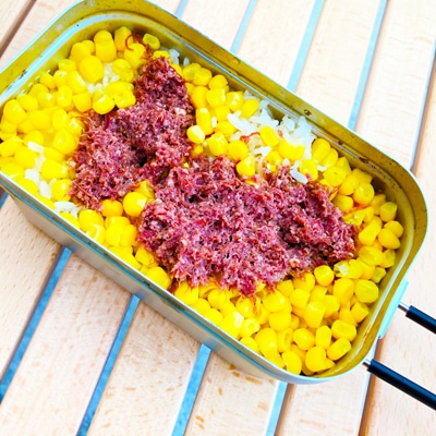 贅沢に!たっぷりコーン&コーンビーフご飯