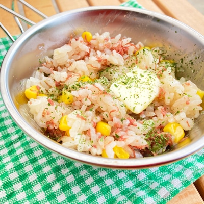 贅沢に!たっぷりコーン&コーンビーフご飯