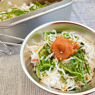 梅がうめ〜!さっぱりちりめんご飯