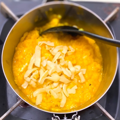 コンビニ商品だけで！甘さほっこりかぼちゃのチーズリゾット