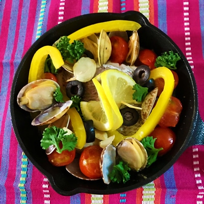 スキレットで簡単！鯛のアクアパッツァ